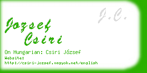 jozsef csiri business card